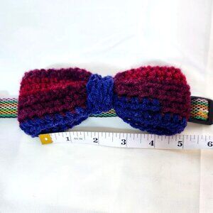 Handmade Crochet Pet Collar Bow Tie Accessory/ Embellishment XL